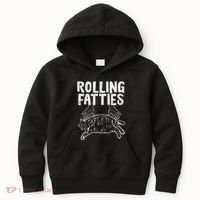 Rolling Fatties Cat Funny Fat Kitten Kids Hoodie thumb 0