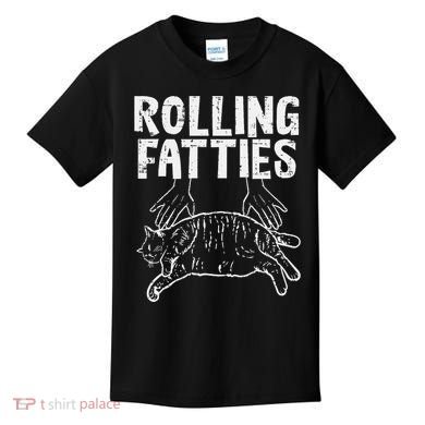 Rolling Fatties Cat Funny Fat Kitten Kids T-Shirt