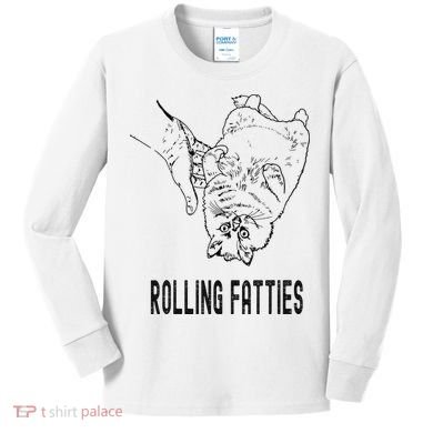 Rolling Fatties Cat Kids Long Sleeve Shirt