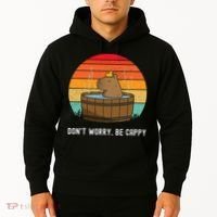 Retro Funny Capybara DonT Worry Be Capy Hoodie thumb 2