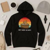 Retro Funny Capybara DonT Worry Be Capy Hoodie thumb 3