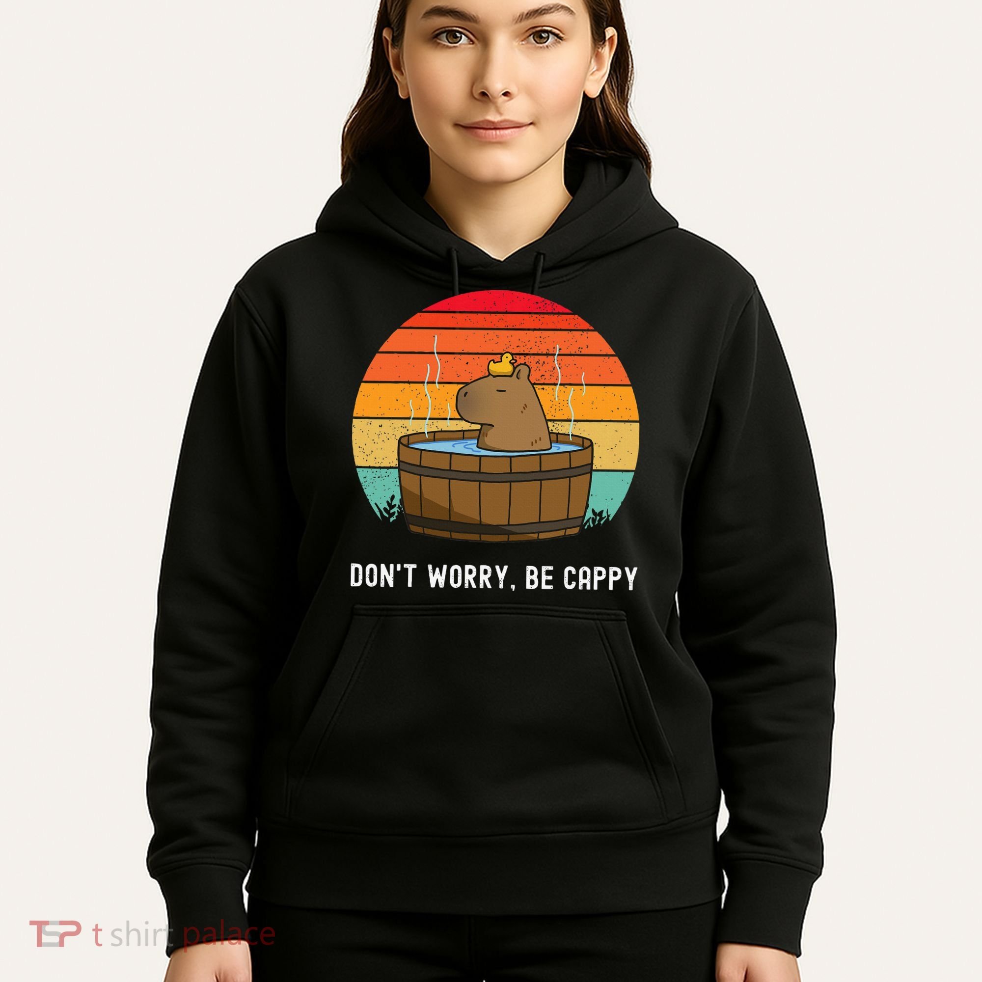 Retro Funny Capybara DonT Worry Be Capy Hoodie