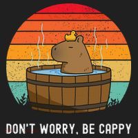 Retro Funny Capybara DonT Worry Be Capy Beanie thumb 2