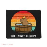 Retro Funny Capybara DonT Worry Be Capy Mousepad thumb 0
