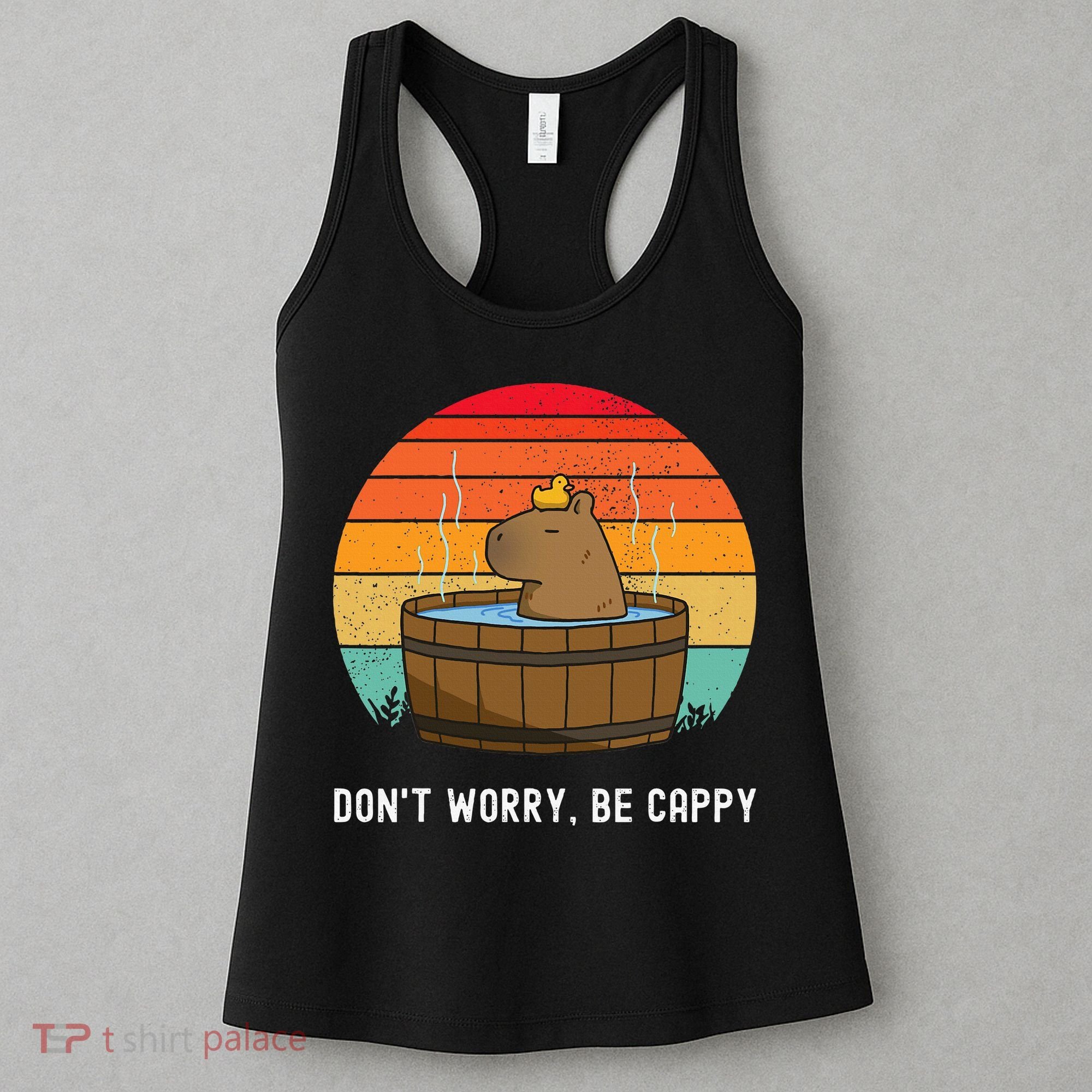 Retro Funny Capybara DonT Worry Be Capy Women's Tank Top