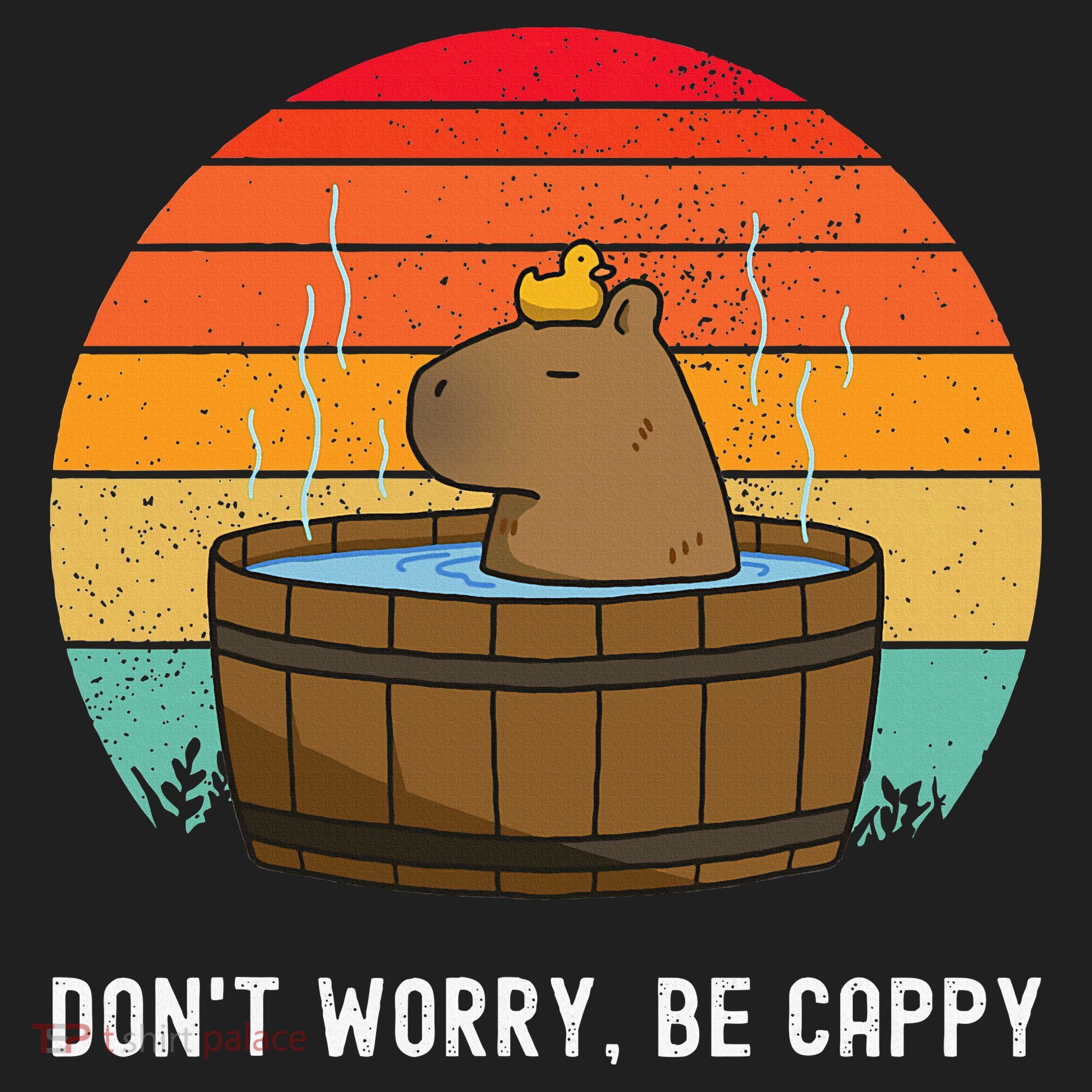 Retro Funny Capybara DonT Worry Be Capy Hat