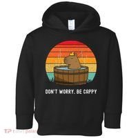 Retro Funny Capybara DonT Worry Be Capy Toddler Hoodie thumb 0