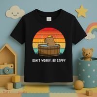 Retro Funny Capybara DonT Worry Be Capy Toddler T-Shirt thumb 3