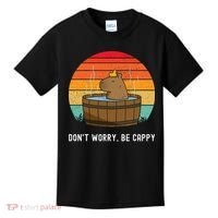 Retro Funny Capybara DonT Worry Be Capy Kids T-Shirt thumb 0