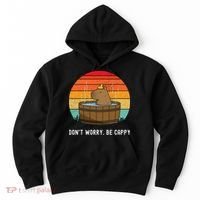Retro Funny Capybara DonT Worry Be Capy Hoodie thumb 0