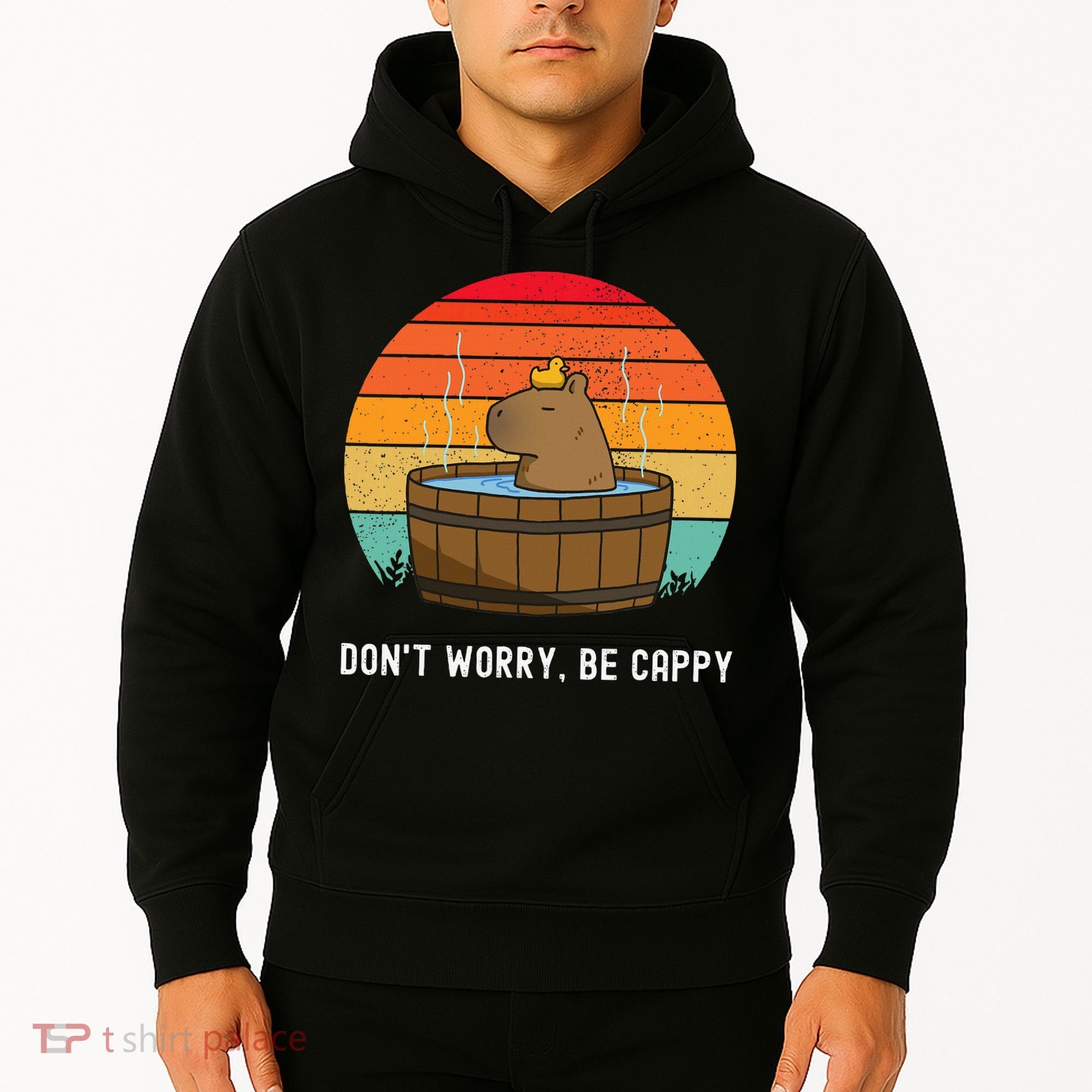 Retro Funny Capybara DonT Worry Be Capy Hoodie