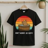 Retro Funny Capybara DonT Worry Be Capy T-Shirt thumb 2