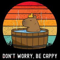 Retro Funny Capybara DonT Worry Be Capy Button thumb 1
