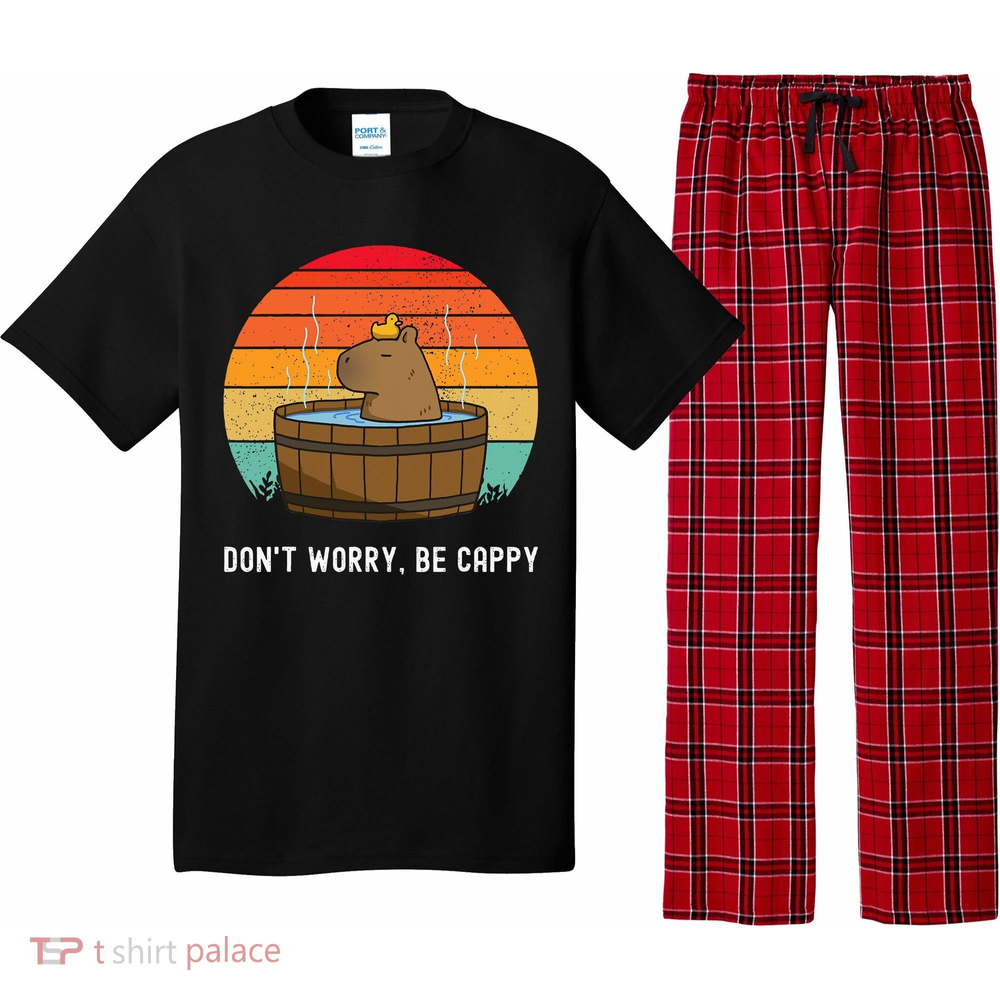 Retro Funny Capybara DonT Worry Be Capy Pajama Set