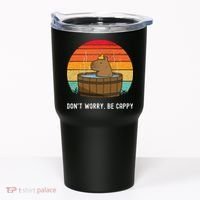 Retro Funny Capybara DonT Worry Be Capy Tumbler thumb 0