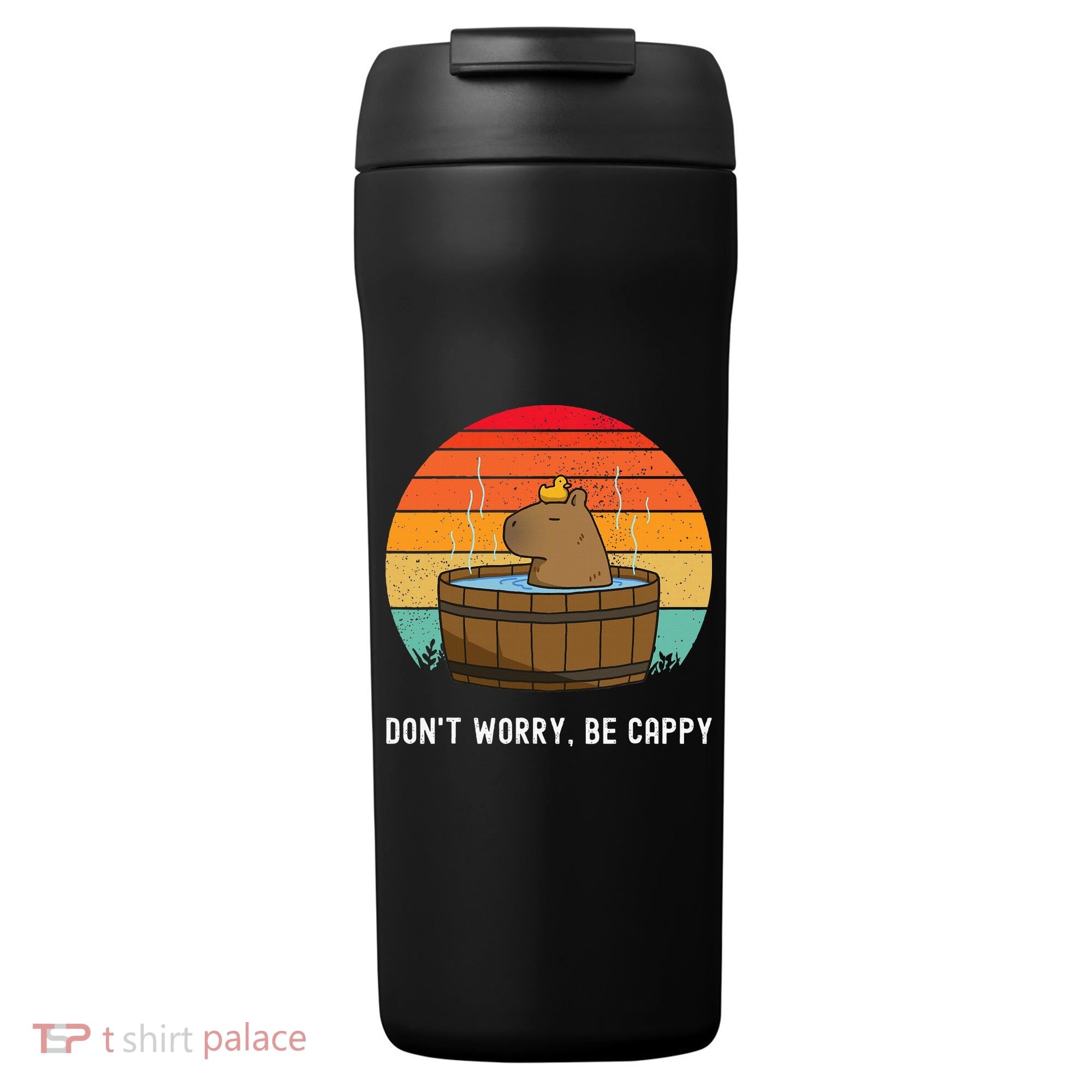 Retro Funny Capybara DonT Worry Be Capy 24oz Duet Stainless Steel Tumbler
