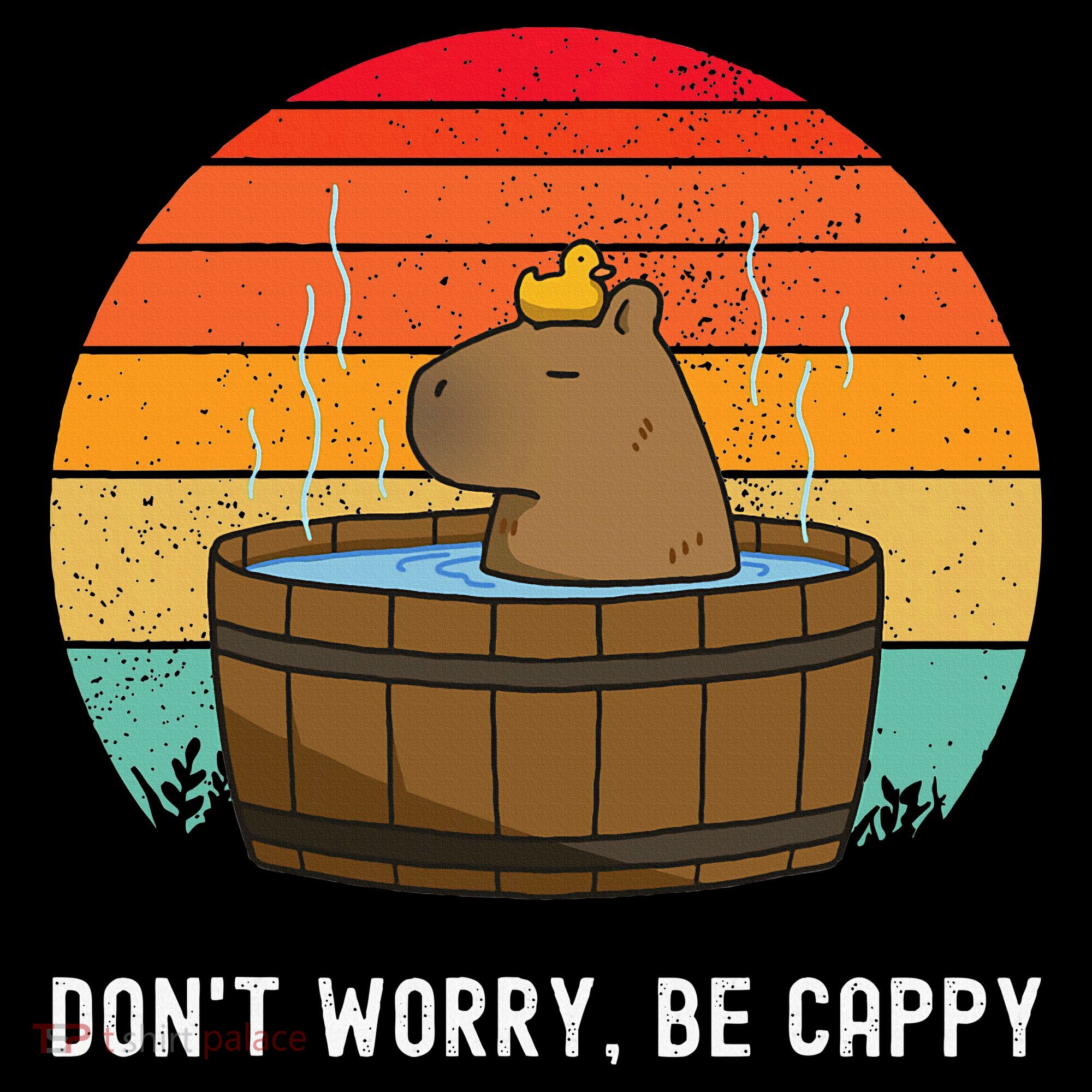 Retro Funny Capybara DonT Worry Be Capy Mousepad