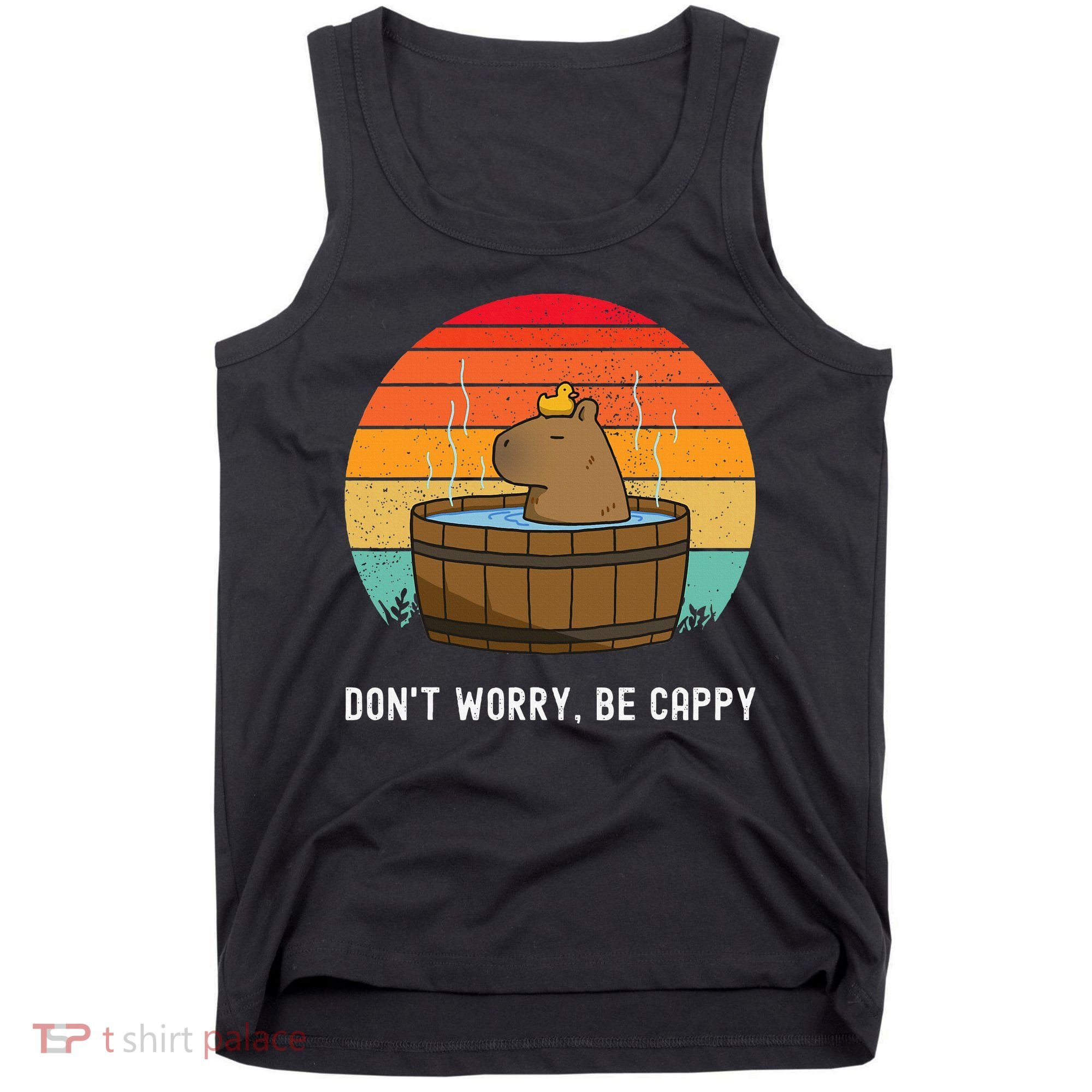 Retro Funny Capybara DonT Worry Be Capy Tank Top