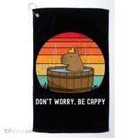 Retro Funny Capybara DonT Worry Be Capy Golf Towel thumb 0
