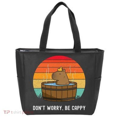 Retro Funny Capybara DonT Worry Be Capy Tote Bag