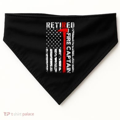 Retired Fire Captain Firefighter American Flag USA-Made Doggie Bandana