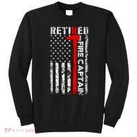 Retired Fire Captain Firefighter American Flag Sweatshirt thumb 0
