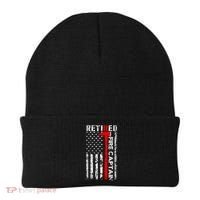 Retired Fire Captain Firefighter American Flag Beanie thumb 0