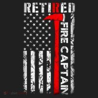 Retired Fire Captain Firefighter American Flag Beanie thumb 2