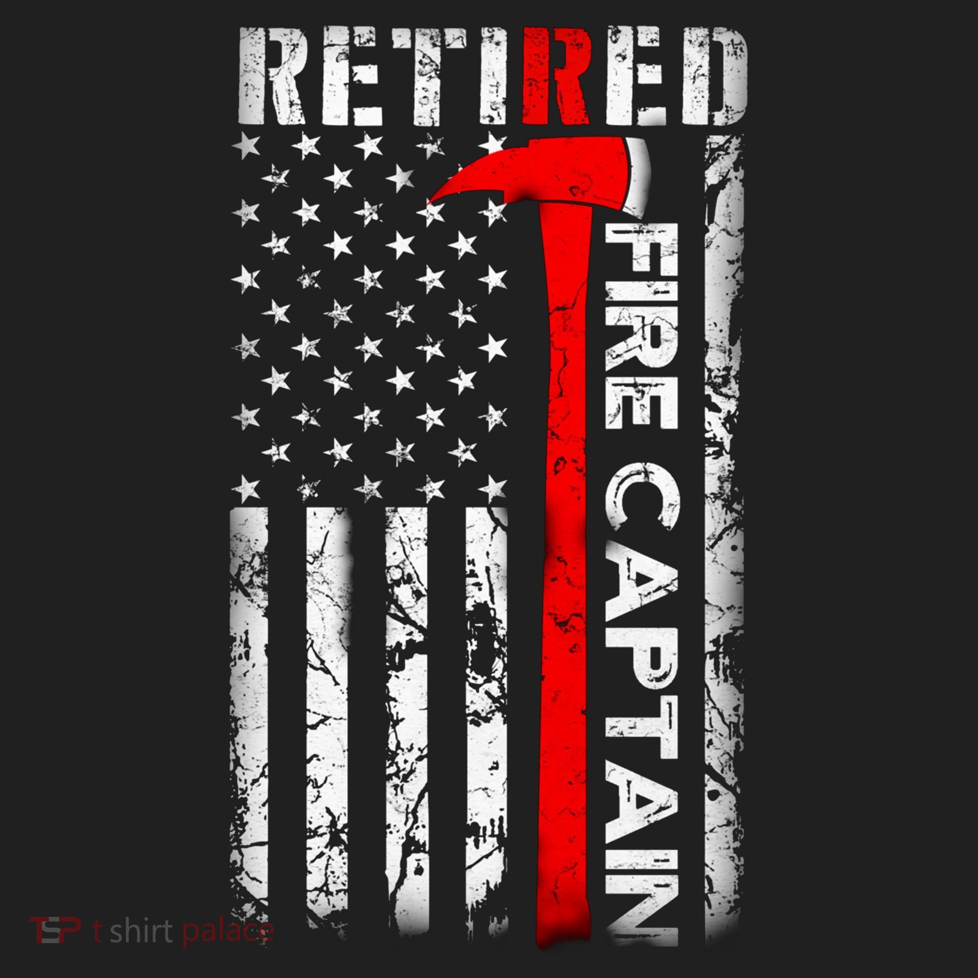Retired Fire Captain Firefighter American Flag Beanie