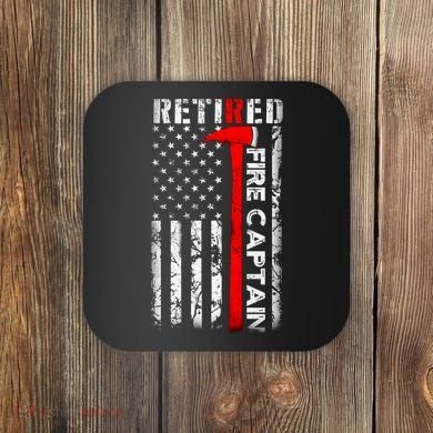 Retired Fire Captain Firefighter American Flag Coaster