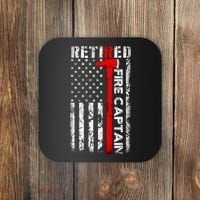 Retired Fire Captain Firefighter American Flag Coaster thumb 0