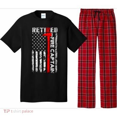 Retired Fire Captain Firefighter American Flag Pajama Set