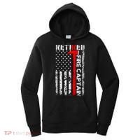 Retired Fire Captain Firefighter American Flag Women's Hoodie thumb 0