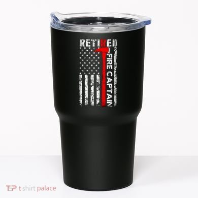 Retired Fire Captain Firefighter American Flag Tumbler