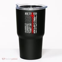 Retired Fire Captain Firefighter American Flag Tumbler thumb 0