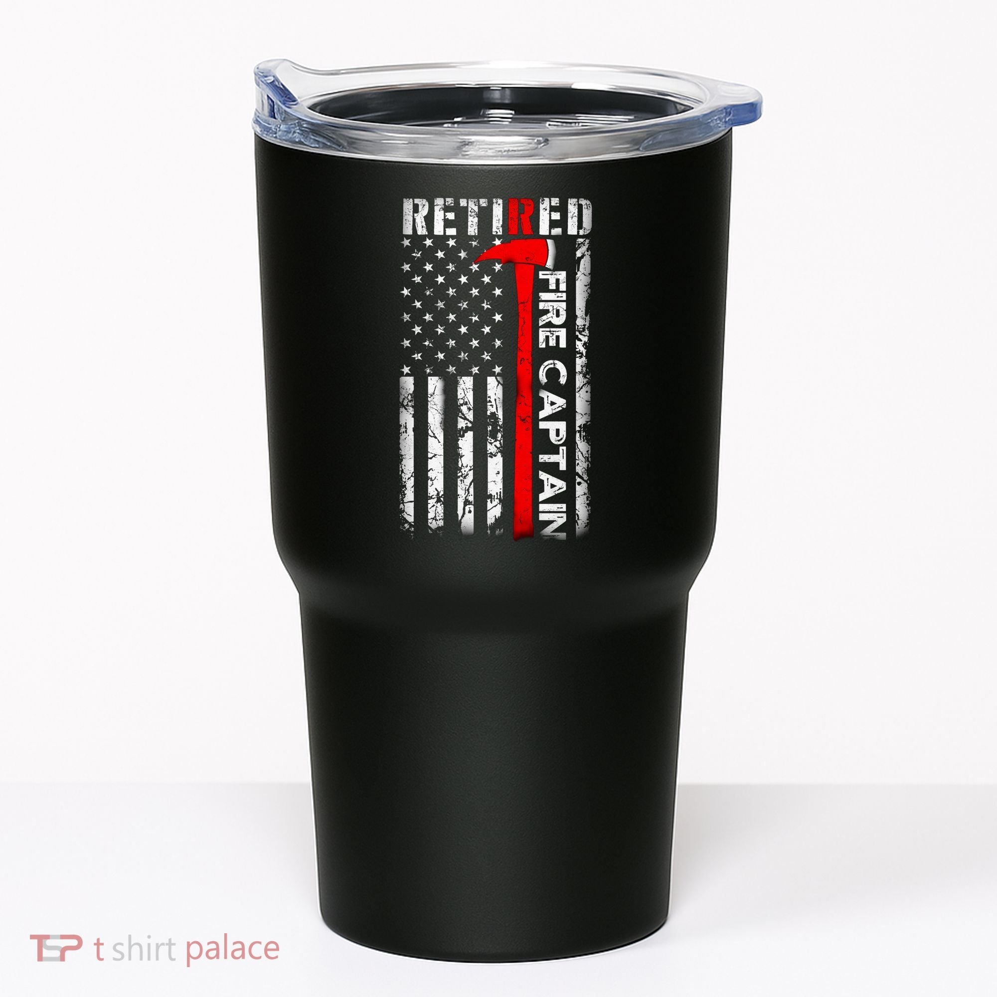 Retired Fire Captain Firefighter American Flag Tumbler