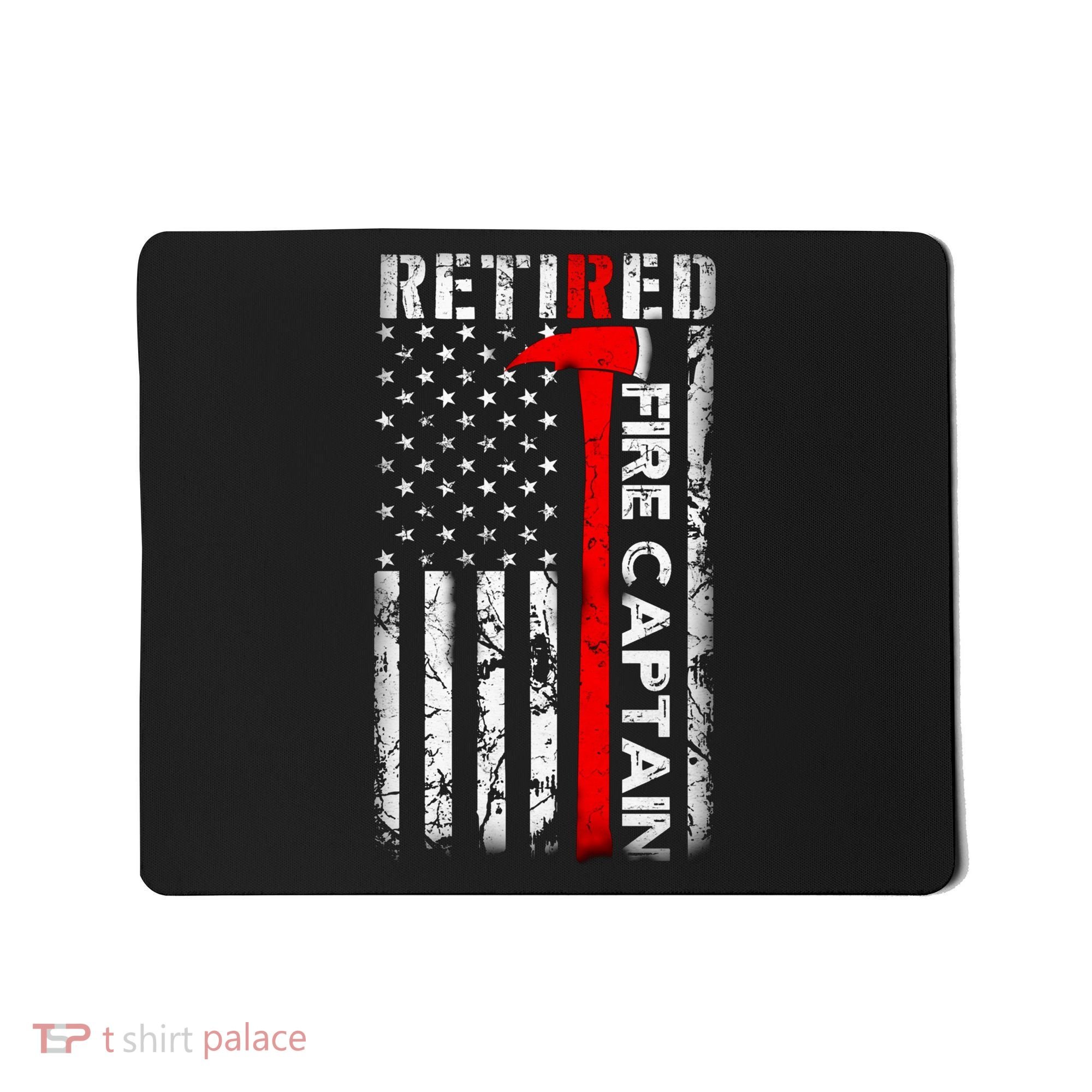 Retired Fire Captain Firefighter American Flag Mousepad