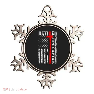 Retired Fire Captain Firefighter American Flag Ornament