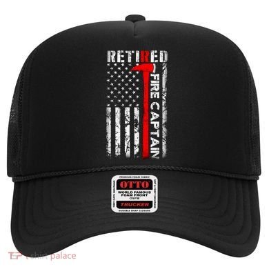 Retired Fire Captain Firefighter American Flag Hat