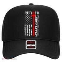 Retired Fire Captain Firefighter American Flag Hat thumb 0