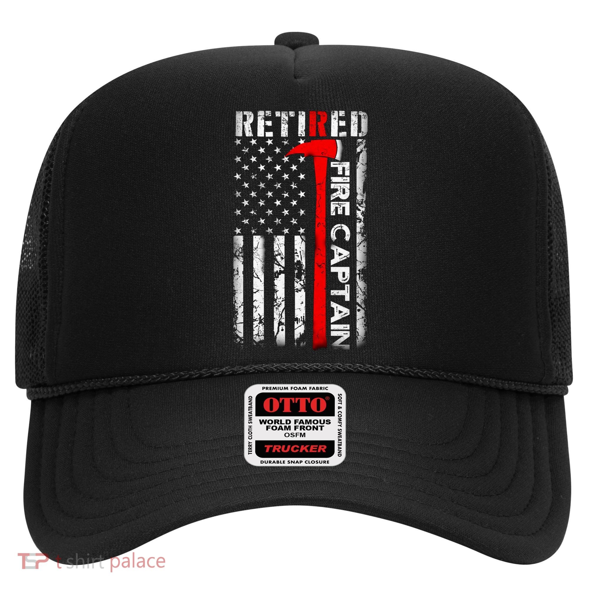 Retired Fire Captain Firefighter American Flag Hat