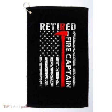 Retired Fire Captain Firefighter American Flag Golf Towel