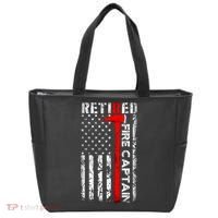 Retired Fire Captain Firefighter American Flag Tote Bag thumb 0