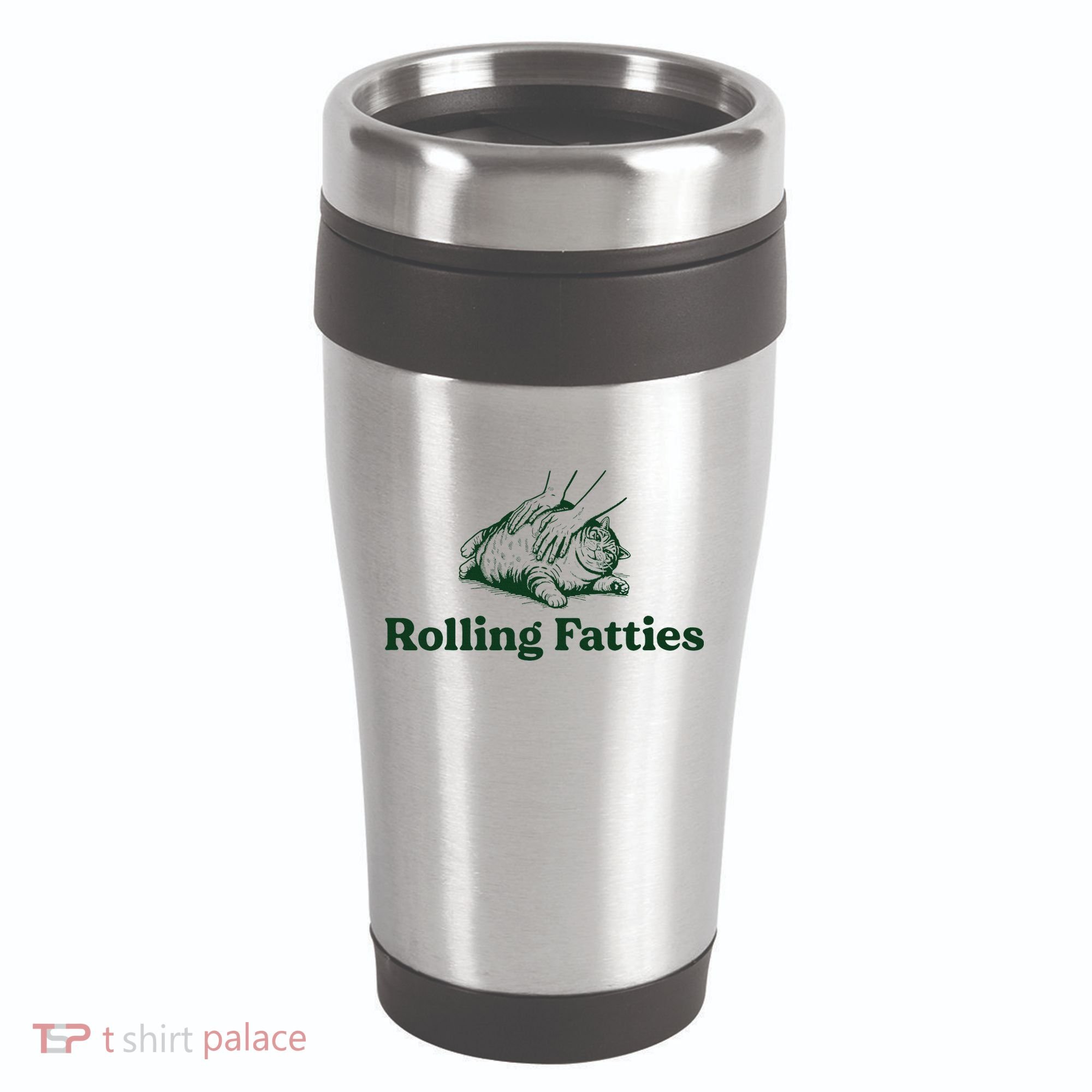 Rolling Fatties Cat Funny Cute Cat Lover Kitten Owner Kitty 16oz Travel Tumbler