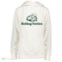 Rolling Fatties Cat Funny Cute Cat Lover Kitten Owner Kitty Womens Funnel Neck Pullover Hood thumb 0