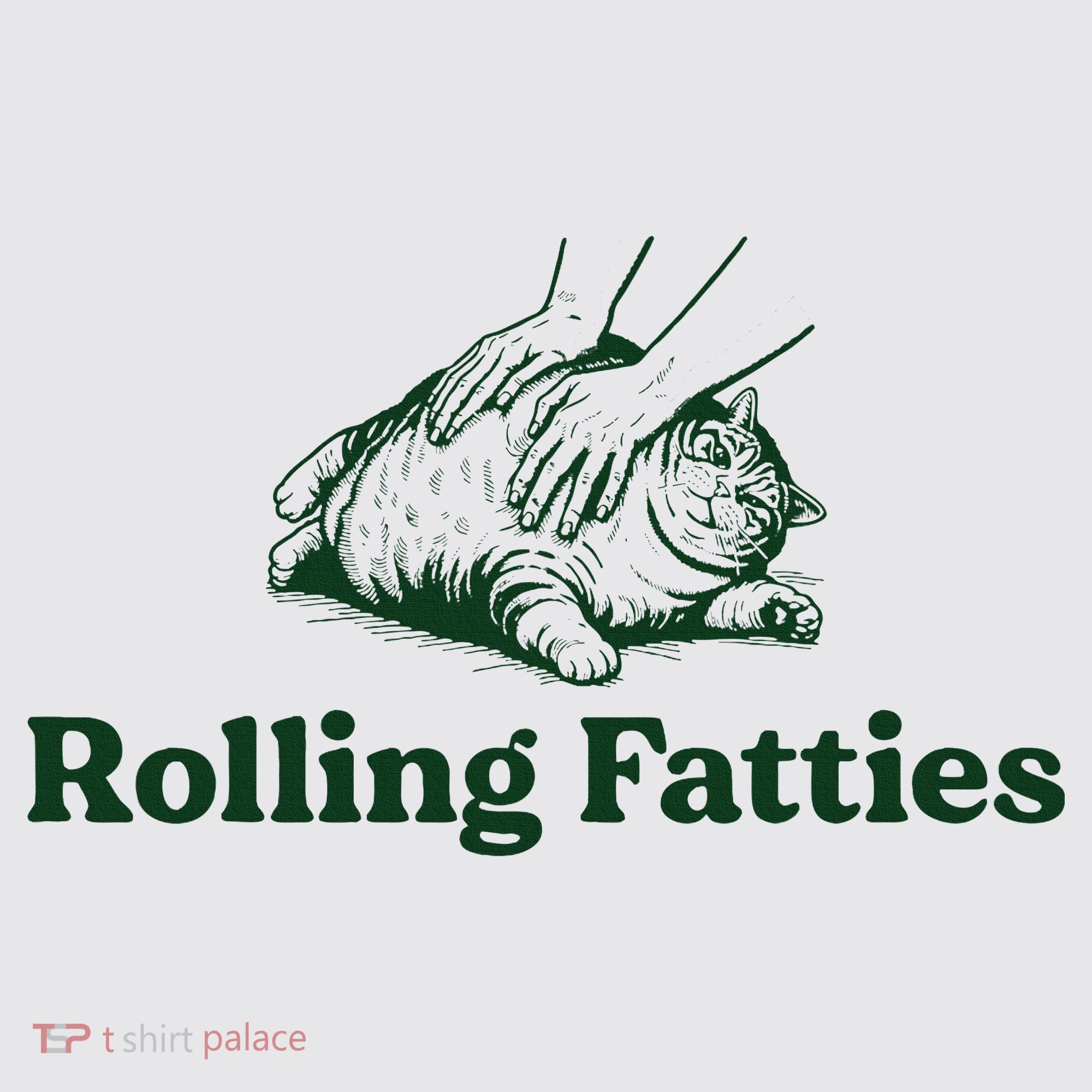 Rolling Fatties Cat Funny Cute Cat Lover Kitten Owner Kitty Womens Funnel Neck Pullover Hood