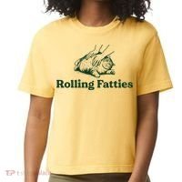 Rolling Fatties Cat Funny Cute Cat Lover Kitten Owner Kitty Comfort Colors Boxy T-Shirt thumb 0