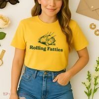 Rolling Fatties Cat Funny Cute Cat Lover Kitten Owner Kitty Comfort Colors Boxy T-Shirt thumb 2