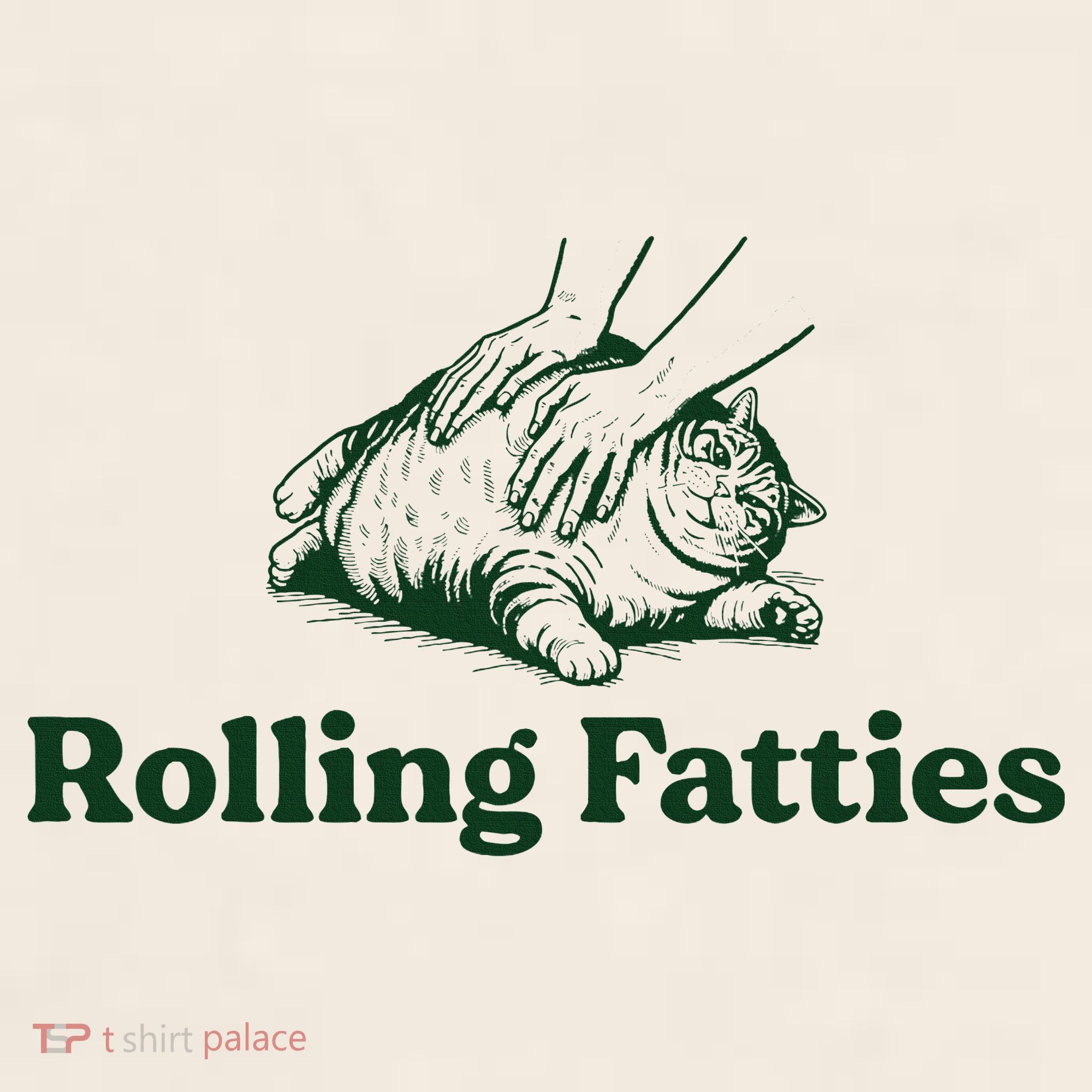 Rolling Fatties Cat Funny Cute Cat Lover Kitten Owner Kitty Garment-Dyed Women's Muscle Tee
