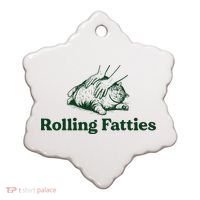 Rolling Fatties Cat Funny Cute Cat Lover Kitten Owner Kitty Ceramic Ornament thumb 0